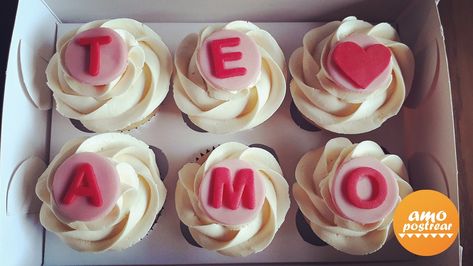 Cupcakes San Valentin Fondant, Postres Para San Valentin Ideas, Ideas San Valentin Reposteria, San Valentin Ideas Para Vender, Ideas San Valentin, Cupcakes Valentines Day, Mini Valentine Cakes, Valentines Cakes And Cupcakes, Cupcakes San Valentin