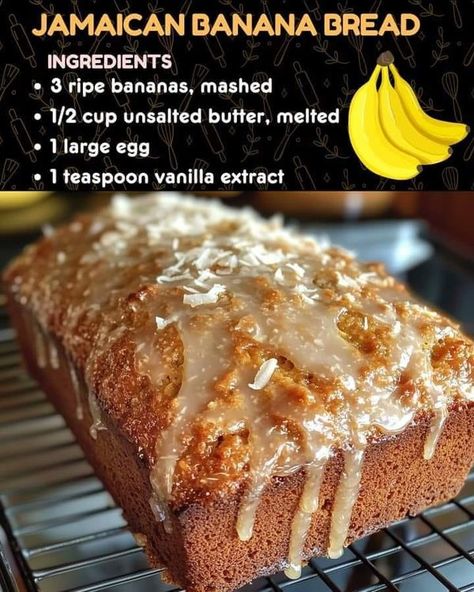 Jamaican Banana Bread Recipe, Banana Bread Without Eggs, Jamaican Banana Bread, Recipes Jamaican, Chicken Patty Recipes, Rich Banana Bread, Ricotta Cake Recipes, Heavenly Recipes, Banana Bread Ingredients