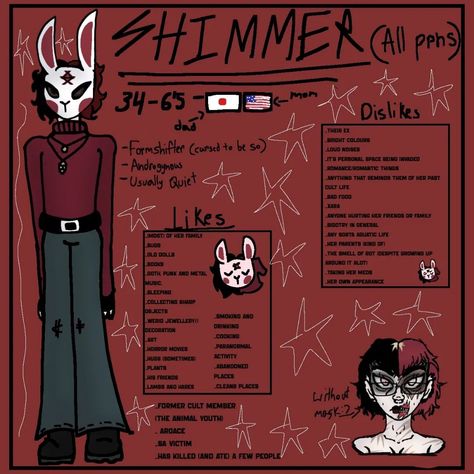 ★SHIMMER SHADOWS★ my punk oldest ( and most traumatized) oc. Traumatized Oc, Loud Noises, Sharp Objects, Cooking Art, Personal Space, Growing Up, Quick Saves