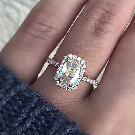 Henri Daussi Engagement Rings, Rose Gold Halo Ring, Raymond Lee, Henri Daussi, Gorgeous Rings, Rose Gold Halo, Cushion Cut Engagement, Dream List, Diamond Rings Design