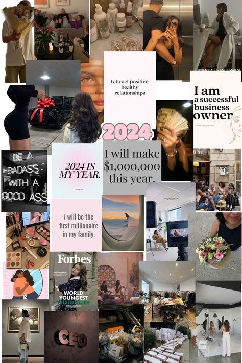 vision board 2024 Forbes Vision Board, Millionaire Vision Board, Vision Board Poster, Successful Business Owner, Life Vision, Dream Vision Board, Life Vision Board, Vision Boards, Success Business