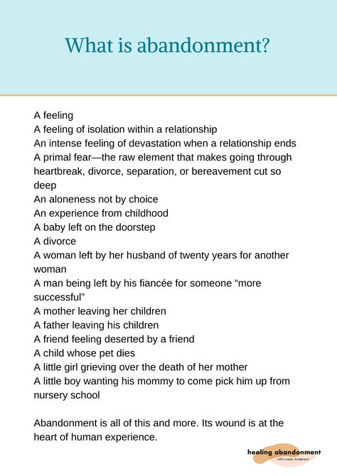 Ever wondered "What causes abandonment issues?" This infographic is your guide to understanding abandonment at its core. We explore its psychological and emotional facets, from causes to symptoms and its impact on mental health. Learn what triggers abandonment feelings and how they manifest in your life. Swipe to uncover the root causes of abandonment issues and take the first step toward healing. Visit our website for more resources and expert advice on overcoming abandonment. Signs Of Abandonment, How To Fix Abandonment Issues, Abandonment Therapy Activities, How To Heal Self Abandonment, How To Deal With Abandonment Issues, Journal Prompts For Abandonment Issues, Healing Self Abandonment, Fear Of Abandonment Worksheet, Abandonedment Issues