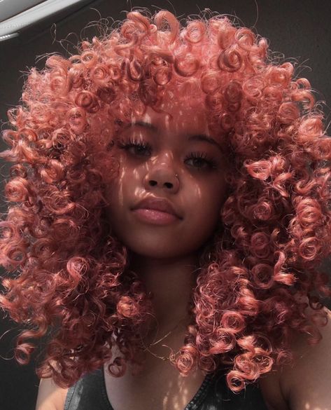 faded peach curls | hair colors and styles // pinterest: joiespooks Curly Hair, A Woman, Red, Hair, Pink