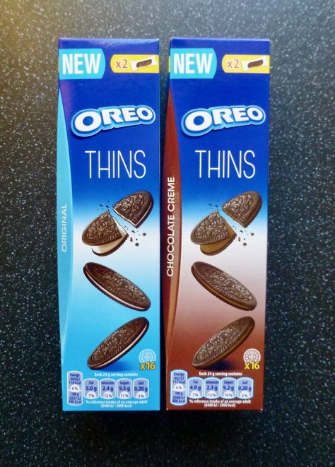 Oreo Products, Sweets Japanese, Cereals Packaging Design, Oreo Ideas, Oreo Cookie Flavors, American Sweets, Cereal Packaging, Oreo Thins, Chocolate Creme