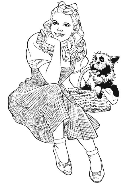 Childhood Education Online. The Wizard-of-Oz Colouring Pictures to Print-and-Colour. Dorthy and Toto Remember Kansas Wizard Of Oz Coloring Pages, Toto Wizard Of Oz, Wizard Of Oz Color, Free Coloring Pictures, Wizard Of Oz Characters, Dorothy Wizard Of Oz, Witch Coloring Pages, Character Artist, The Wonderful Wizard Of Oz