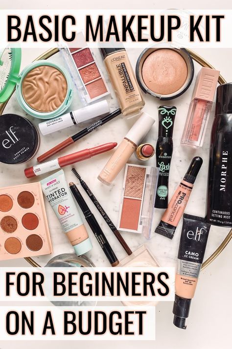 Must Have Make Up Products For Beginners, Basic Make Up List, Best Makeup At Walmart, Make Up On A Budget, Easy Makeup Products, What Make Up To Buy For Beginners, Basic Makeup Kit Natural, Beginner Makeup Must Haves, Best Basic Makeup Products