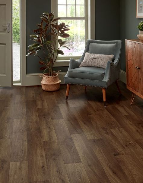 Brown Vinyl Flooring, Oak Floor Living Room, Hall Library, Flooring Trends, Office Entrance, Oak Flooring, Colour Ideas, Entrance Hall, Oak Floors