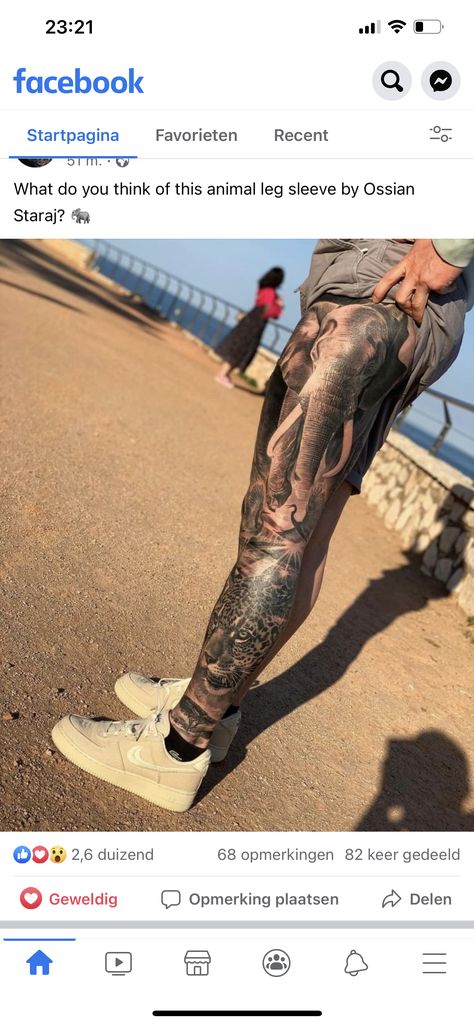 Animal Leg Sleeve Tattoo Men Full, Elephant Leg Sleeve Tattoo, Jungle Theme Leg Sleeve, Safari Back Tattoo, Safari Leg Tattoo, Safari Leg Sleeve Tattoo, Jungle Themed Tattoo, Elephant Tattoos Leg, Jungle Leg Tattoo