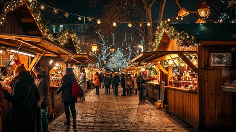 Festive Market Bustle: Visitors wander through a vibrant #ChristmasMarket, illuminated by warm lights and festive decorations. #Christmas #EveningVibes #WarmLights #HolidayCheer #WinterWonderland #AIArt #AIPhoto #StockCake ⬇️ Download and 📝 Prompt 👉 https://stockcake.com/i/festive-market-bustle_159019_22122 Christmas Markets Aesthetic, Christmas Market Photography, Christmas Market Stall, Holiday Shoot, York Christmas, Christmas In Europe, Seasonal Treats, Sparkling Lights, Christmas Markets