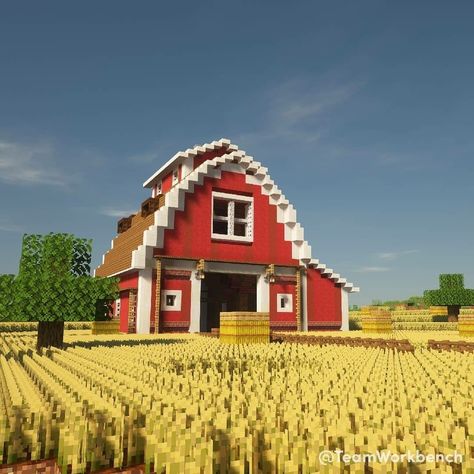 Barndominium Minecraft, Mc Farm, Chalet Minecraft, Minecraft Farm House, Minecraft Hus, Minecraft Skyblock, Minecraft Cool, Minecraft Barn, Villa Minecraft