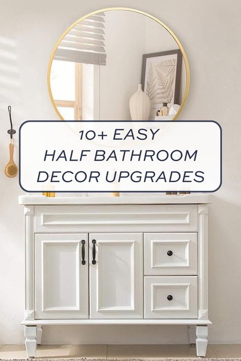 Discover how you can make that half bathroom in your home a design focal point for your guests Half Bathroom Decor Ideas, Small Half Baths, Half Bathroom Decor, Bathroom Walls, Bathroom Decor Ideas, Half Bathroom, Half Baths, Small Bathroom Decor, Home A