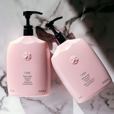 Pretty Shampoo And Conditioner Bottles, Luxury Shampoo And Conditioner, Bodycare Business, Oribe Serene Scalp, Skincare Organiser, Picnic Cafe, Dandruff Flakes, Hair Cosmetics, Oribe Hair Products