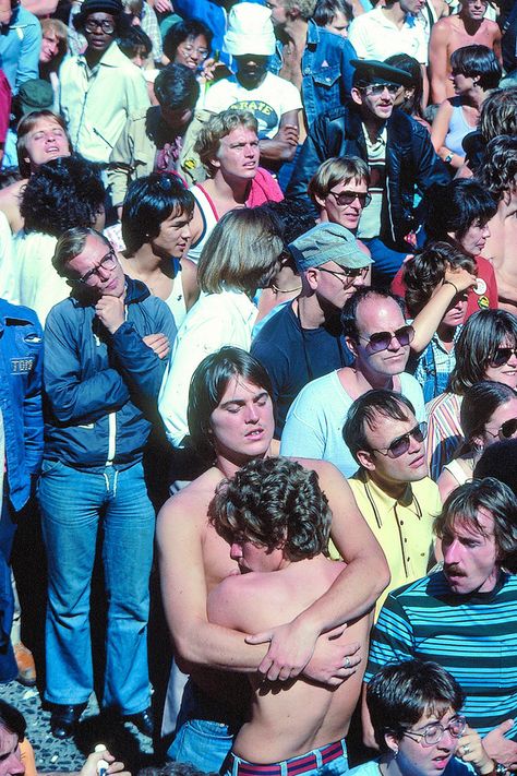 ‘Two Shirtless Men Embracing’, Gay Freedom Day (Pride), San Francisco, 1977 - Crawford Wayne Barton Men Embracing, Gay History, Gay Aesthetic, Queer Art, The Embrace, Shirtless Men, Gay Art, Vintage Photography, Couple Posing