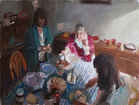 Three Women Eating by Clive Holloway Eating Painting, Dinning Room Art, Women Eating, Woman Eating, Interior Paintings, Three Women, Modern Art Paintings, What To Say, Daily Painting