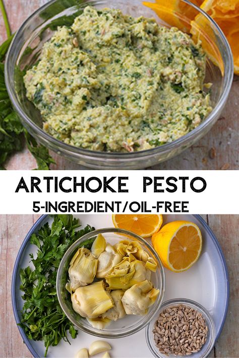 Healthy Parsley Recipes, Raw Artichoke Recipes, Artichoke Pesto, Artichoke Pesto Recipe, Vegan Artichoke Recipes, Fresh Parsley Recipes, Pesto Sauce Recipe, Parsley Recipes, Artichoke Recipes