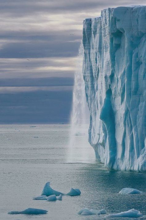 Glacier waterfall in Norway Frozen Waterfall, Svalbard Norway, Falling Waters, Chasing Waterfalls, Cruise Planning, Gossip News, Alaska Cruise, Royal Caribbean, In The Ocean