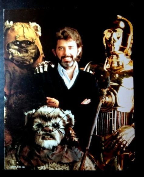 SALE Antique Vintage Autographed 1980's Autographed 8x10 - Etsy George Lucas Star Wars, Star Wars Behind The Scenes, Star Wars Trilogy, Return Of The Jedi, The Force Is Strong, George Lucas, Star Wars Movie, Star Wars Episodes, Love Stars