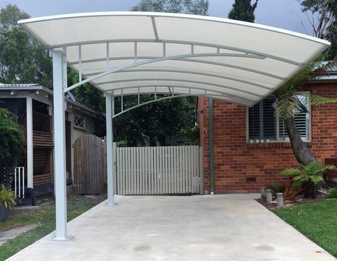 Carports & Shelters | Pioneer Shade Structures Iron Grill Design, Cantilever Carport, Shed Roof Design, Car Porch Design, Rustic Pergola, Car Porch, Small Pergola, Pergola Carport, Iron Grill