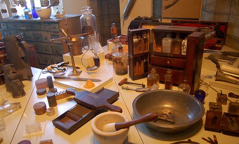 Apothecary Tools, Steampunk Alchemist, Apothecary Cabinet, Historic Photos, Business Organization, Apothecary, Montana, My Home, Table Settings