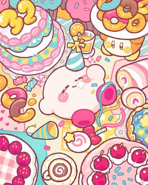 Christmas Kirby, Kirby Wedding, Kirby Christmas, Kirby Pokemon, Food References, Kirby Character, Kirby Art, Architecture Drawing Art, Style Korea