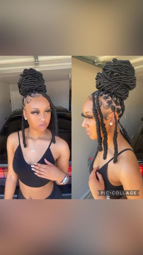 34’ soft locs bun styled | hairstyles | black women | faux locs in 2022 | Faux locs hairstyles, Baddie hairstyles, Hot hair styles Soft Locs Bun, Locs Bun, Soft Locs, Short Locs Hairstyles, Feed In Braids Hairstyles, Hairstyles Black Women, Faux Locs Hairstyles, Dreadlock Styles, Cute Braided Hairstyles