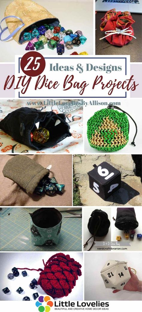 Dnd Gift Ideas Diy, Dungeons And Dragons Sewing Projects, Nerdy Diy, Dnd Crafts Diy Easy, Dnd Diy Gift, Dnd Sewing Projects, Diy D&d Gifts, Dnd Crafts Diy Projects, Dnd Accessories Diy