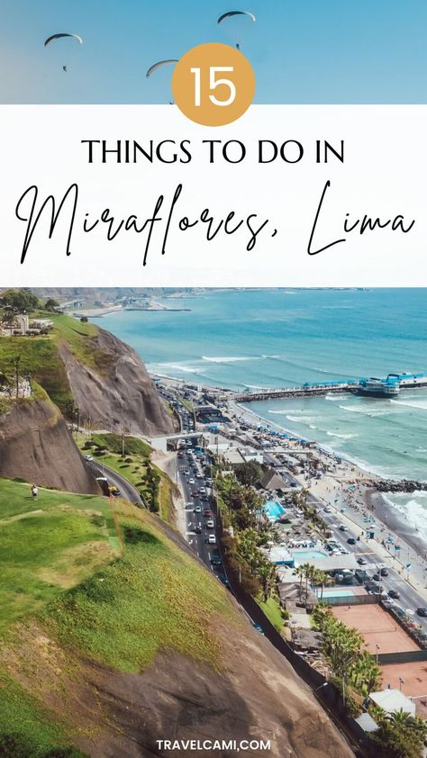 aerial view of Miraflores, district of Lima Peru Lima Beaches Peru, Lima Peru Itinerary, Lima Travel Guide, Peru Vacation Things To Do, Miraflores Lima Peru Aesthetic, Birthday Baecation, Lima Peru Aesthetic, Peru Aesthetic, Visit Peru