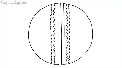 How to draw a cricket ball step by step - Easydrawings.net Cricket Ball Drawing, Capital Cursive Letters, Cricket Balls, Ball Drawing, Cursive Letters, Outline Art, Drawing Lessons, Easy Tutorial, Easy Drawings