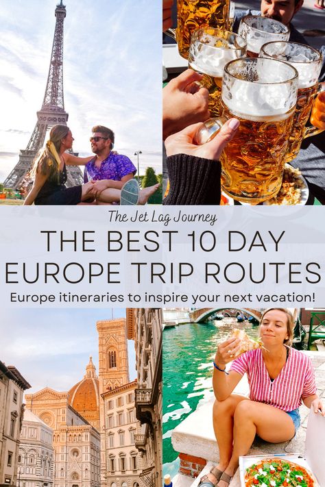 Travel inspiration! Read these 10 day Europe trip itineraries to help plan your next trip. Perfect Europe Itinerary, 5 Day Trip Europe, First Time Europe Trip, Europe Trip Itinerary 10 Days, 10 Days Europe Itinerary, First Trip To Europe Itinerary, Europe 10 Day Itinerary, 3 Week European Itinerary, European Trip Itinerary