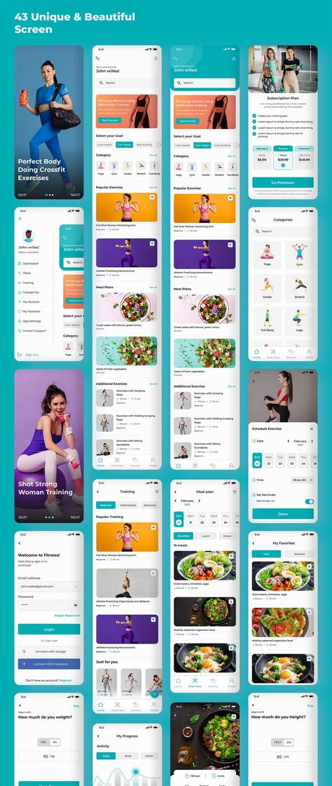 FitMeal - Workouts & Meal Planner , Fitness Mobile UI Kit XD & FIGMA UI Kit, #Fitness, #Mobile, #UI, #ad, #ad Fitness App Ui Design, Fitness Apps Design, Fitness App Ui, Meal Planner App, Creative Home Decor Ideas, Nutrition App, Ux Design Principles, Workout Fun, Nutrition Tracker