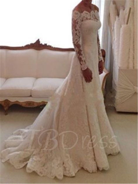 Tbdress.com offers high quality Trumpet Lace Long Sleeve Wedding Dress Latest Wedding Dresses unit price of $ 187.99. Non Traditional Wedding Dress Colors, Wedding Dress Colors, Non Traditional Wedding Dress, Wedding Dress Buttons, Sweep Train Wedding Dress, Anna Campbell, Lace Wedding Dress With Sleeves, Amazing Wedding Dress, Long Sleeve Wedding Dress Lace