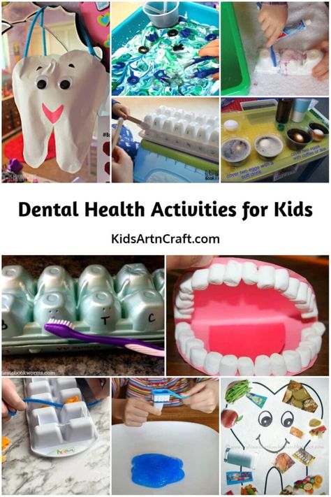 Tooth Brush Art Preschool, Dental Health For Toddlers, Teeth Experiments For Kids, Dental Crafts For Kids, Tooth Brushing Activities For Kids, Dental Health Crafts For Toddlers, Dental Activities For Preschool, Health Activities For Kids, Dental Health Preschool Activities