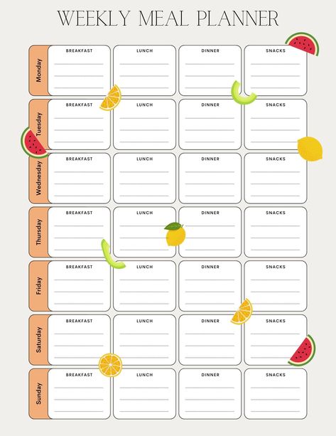 Meal Plan Journal Ideas, Food Planner Meal Planning, Food Calendar, Weekly Meal Plan Template, Meal Calendar, Diet Planner, Meal Planning Template, Weekly Meal Plan, Meal Preparation