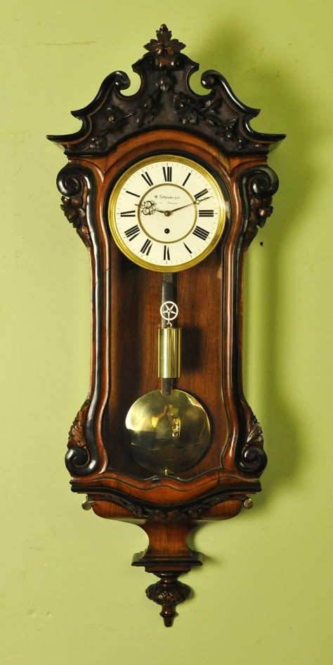 Dwarf Miniature Vienna Regulator Clock _ Schonberger In Wein | 570510 | Sellingantiques.co.uk Antique Clocks For Sale, Regulator Clock, Dark Victorian, Antique Wall Clocks, Wooden Clocks, Painted Brick Fireplaces, Unusual Clocks, Cuckoo Clocks, Antique House