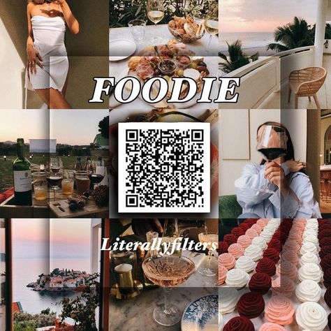 Qr Foodie, Foodie Edit, Code Foodie, Preset Filter, Foodie Code, Foodie Filter, Vsco App, Filter Aesthetic, Filter Code