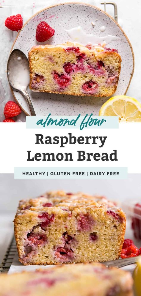 Almond Flour Loaf, Almond Flour Dessert Recipes, Almond Flour Loaf Cake, Raspberry Almond Flour Recipes, Healthy Raspberry Recipes, Paleo Raspberry Recipes, Raspberry And Lemon Loaf, Almond Flour Lemon Loaf, Almond Flour Raspberry Cake