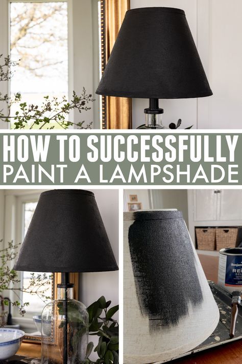 What do you do if you have a lampshade that is just the right shape and size but not quite the right color? Do you throw it out? No! You paint it! Here's how to paint a lampshade. Black And Brass Lamps, Painting A Lampshade Diy, Dye Lampshade Diy, Spray Painting Lamp Shades, Update A Lampshade, Covering A Lampshade, Paint Lamp Shades Ideas, Pleated Lampshade Makeover, Decorating Lampshades Ideas