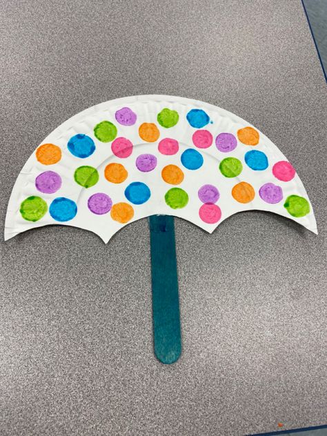 Umbrella Art And Craft For Preschool, April Fools Crafts For Kids, Umbrella Art For Kids, U For Umbrella, Spring Crafts For Toddlers, Silly Crafts, Adorable Crafts, Spring Toddler Crafts, Origami Paper Flowers