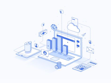 Simple Isometric Illustration, Platform Illustration, Apps For Drawing, Technology Illustration, Data Design, Isometric Art, Isometric Design, Isometric Illustration, Business Illustration