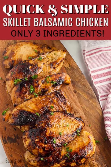 Easy Balsamic Chicken, Balsamic Chicken Crock Pot, Skillet Chicken Recipes Easy, Balsamic Chicken Recipe, Balsamic Chicken Marinades, Cooking Charts, Honey Balsamic Chicken, Balsamic Chicken Recipes, Easy Skillet Chicken