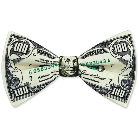 Bowties\ Unlimited Ivory Poly Bow Tie | $100 Dollar Bill Pretied Bow... ($14) ❤ liked on Polyvore featuring accessories, hair accessories, bow, hair, bow ties, fillers and bow hair accessories Fold Dollar Bill, Cool Bow Ties, Money Folding, Unique Bow Tie, Folding Money, Tie Ideas, Dollar Bill Origami, Money Flowers, 100 Dollar Bill