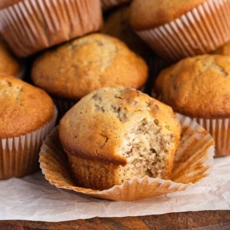 Banana Bread Muffins (Quick & Easy Recipe) Joanna Gaines Banana Muffins, Small Batch Banana Muffins, Banana Nut Bread Muffins, Banana Nut Muffins Recipe, Costco Muffins, Easy Banana Muffins, Banana Bread Muffins Easy, Banana Muffin Recipe Easy, Banana Bread Muffin Recipe