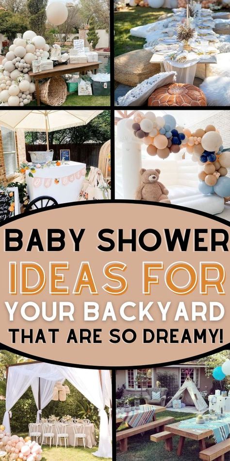 outdoor baby shower ideas Back Yard Baby Shower Decoration, Outdoor Baby Shower Set Up, Baby Shower Outside Decorations, Simple Outdoor Baby Shower Ideas, Backyard Baby Shower Ideas Boys, Baby Shower Picnic Theme, Backyard Baby Shower Ideas Girl, Outdoor Boy Baby Shower Ideas, Baby Shower At A Park