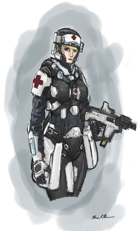 Sci Fi Medic, Soldier Gear, Face Edit, Cyberpunk Red, Traveller Rpg, Cyborgs Art, Combat Medic, Futuristic Armour, Combat Armor