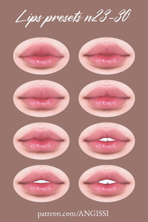 Sims 4 Cc Lips Patreon, Sims Lip Preset, Lips Presets Sims 4 Cc, Lips Presets Sims 4, Sims 4 Cc Skin Details Lips, Maxis Mix Sims 4 Cc, Sims4 Cc Presets, Sims Lips Cc, Ts4 Lip Presets