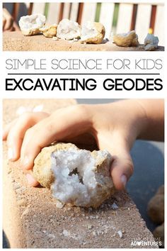 Excavating Geodes Simple Science for Kids Earth Science Projects, Science Discovery, Kitchen Science Experiments, Steam Kids, Homeschool Science Curriculum, Second Grade Science, Earth Month, Simple Science, Math Activities For Kids