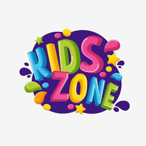 Colorful 3d logo kids zone isolated on white background Zone Logo Design, Children Ministry Logo, Toys Logo, Baby Logo, Childrens Playroom, Simple Designs To Draw, Kids Signs, Kids Zone, Cartoon Logo