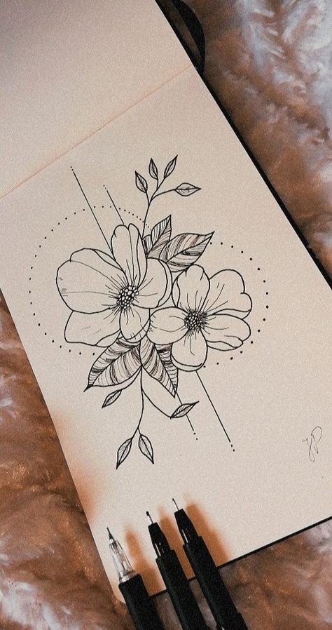 Easy Flower Bouquet Drawing, Flower Bouquet Drawing, Flower Tat, Easy Cartoon, Easy Flowers, Easy Flower Drawings, Draw Easy, Easy Cartoon Drawings, Easy Flower