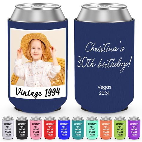 PRICES MAY VARY. 【Personalized Can Coolers】Click "Customize Now" to start personalize your own can coolers! If you are looking for birthday decorations! Personalized can coolers for happy birthday party supplies and vintage dude party supplies. Custom Beer can coolers sleeves for a birthday celebration. Everyone will love these premium beer gifts coolers! 【Fit 12oz Cans & Bottles】Insulated custom can cooler is made of neoprene, shockproof, non-slip and thermally insulated, soft and elastic, and Text For Birthday, Vintage Dude Party, Custom Coozies, 30th Birthday Men, Premium Beer, Image Text, Beer Custom, Happy Birthday Parties, Decorations Party