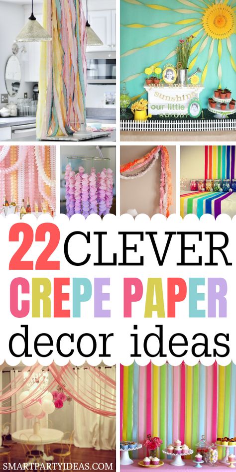 Paper Decor Ideas, Bedrooms Decorations, Crepe Paper Backdrop, Crepe Paper Decorations, Birthday Streamers, Streamer Decorations, Trendy Party Decor, Diy Birthday Backdrop, Paper Decorations Diy